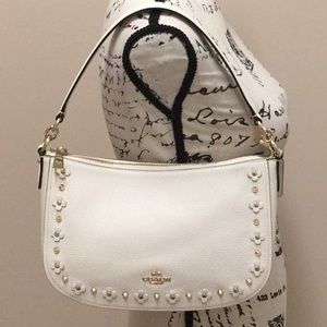Coach ivory pebble leather shoulder/cross body bag